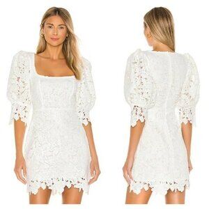 lace trim mini dress Veronica Beard Shanice Lace-Trim Mini Dress | White main image 0